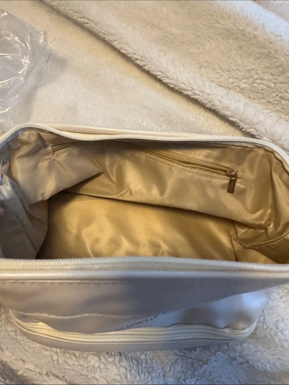 Cream Cosmetic Bag